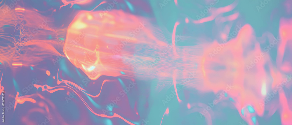 Poster Cybernetic patterns creating vibrant connections through music and technology in abstract art