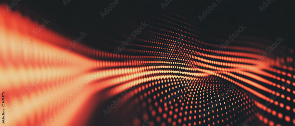 Poster Dynamic abstract design with dark tones and vibrant highlights creating sound waves