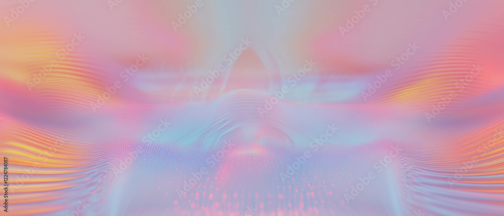 Leinwandbilder Abstract visualization of data streams and sound nodes with dynamic flow patterns