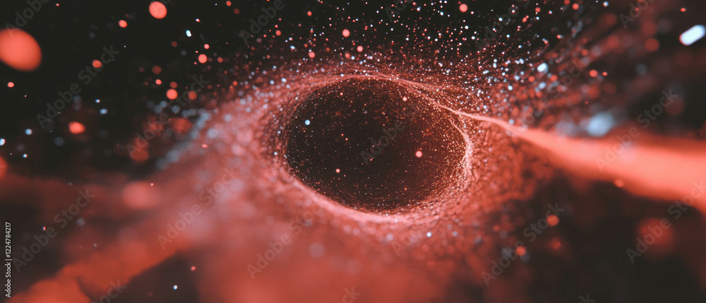 Poster Vibrant spark particles create a captivating abstract background for creative projects