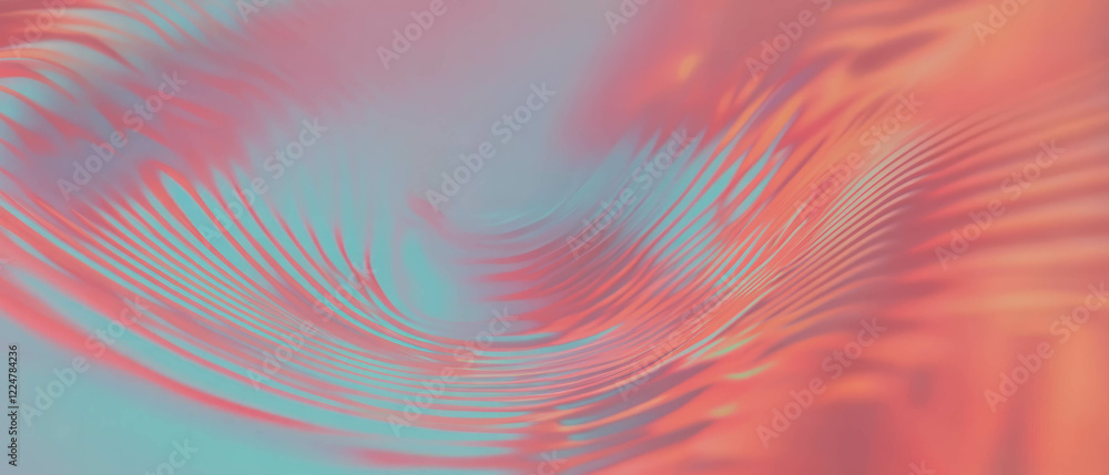Aufkleber Dynamic audio waves create a vibrant abstract background with modern design elements