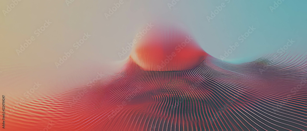 Poster Dynamic audio waves creating abstract patterns in a modern design composition