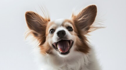 Fluffy Pembroke Welsh Corgi with Perky Ears Isolated on White Background &ndash; Adorable Small Dog, Playful Puppy, Happy Expression, Short-Legged Breed, Cute Furry Pet, Purebred Companion