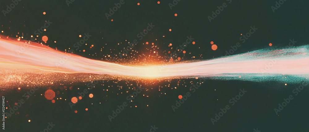 Aufkleber Flickering sparks create a warm abstract backdrop with an empty center