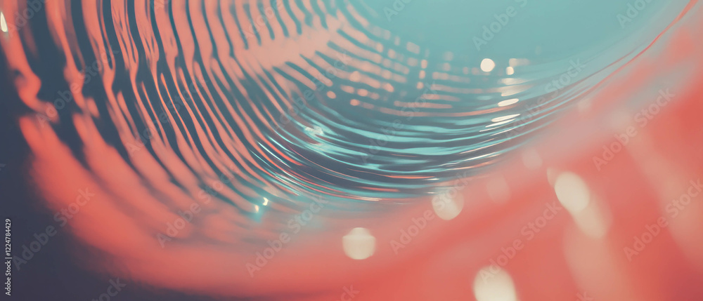 Aufkleber Flowing sound waves create an abstract audio design with vibrant colors and textures
