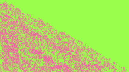 Pink dots scattered on a vibrant green background, creating a lively and dynamic abstract pattern