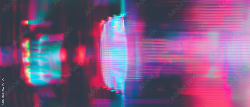 Poster Glitching music frequencies create an abstract visual experience with dynamic colors