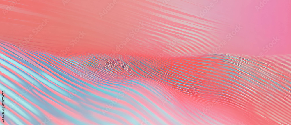Poster Gradient sound waves create a smooth abstract background with a central empty space for design