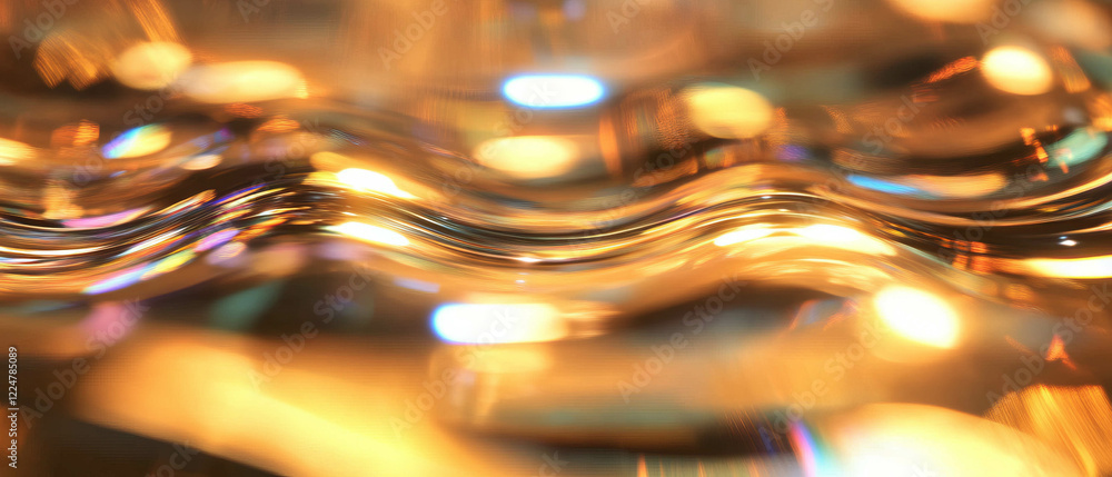 Leinwandbilder light reflecting music waves in an abstract pattern with a shiny central space