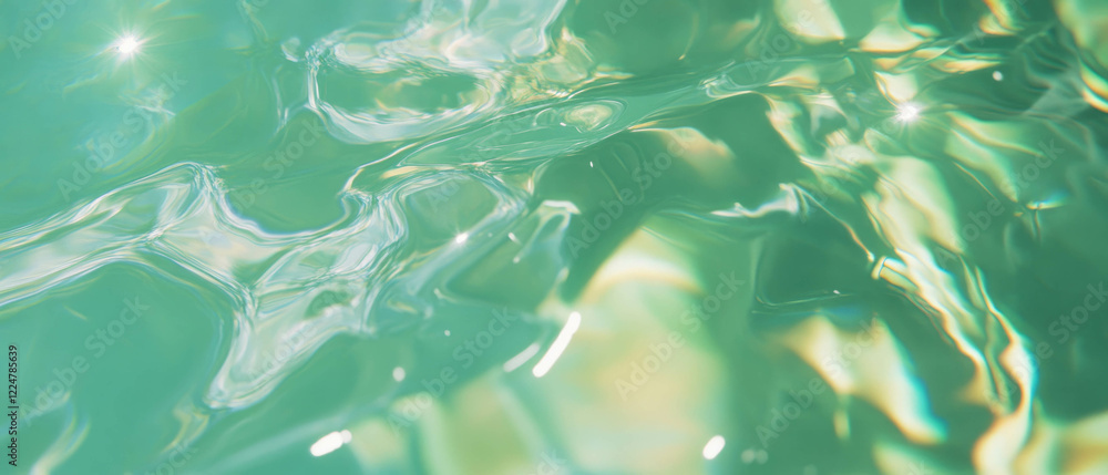 Poster fluid movement of organic shapes creates calming waves in a tranquil space