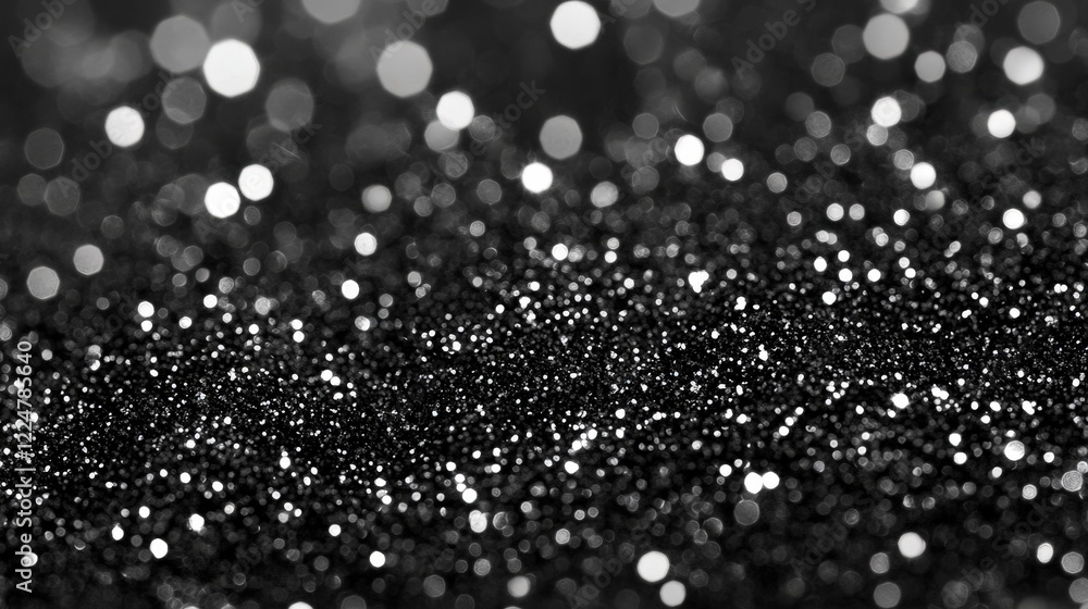 Poster sparkling silver and gray glitter background for spa and relaxation themes, creating a calm and eleg