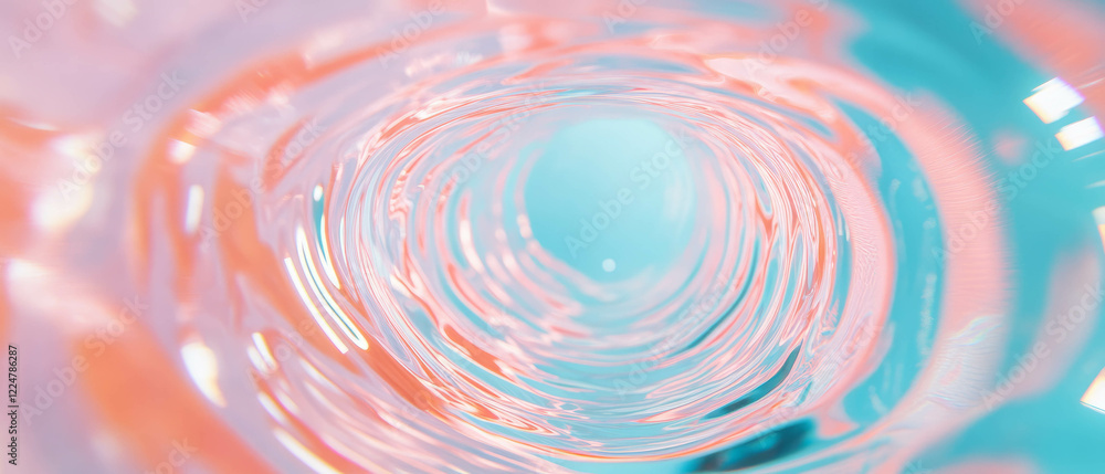 Poster Spiral sound waves create a dynamic abstract background for branding and logos