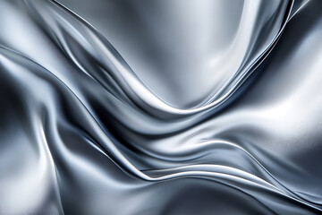 Fototapeta premium Elegant Black and Silver Silk Satin Fabric with Soft Folds and Luxurious Shine