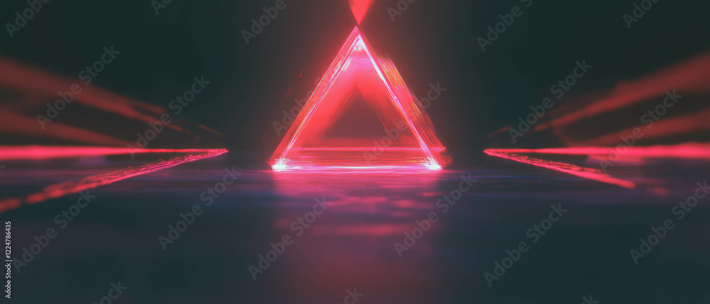 Poster Triangular spark forms create a dynamic abstract background with modern design elements