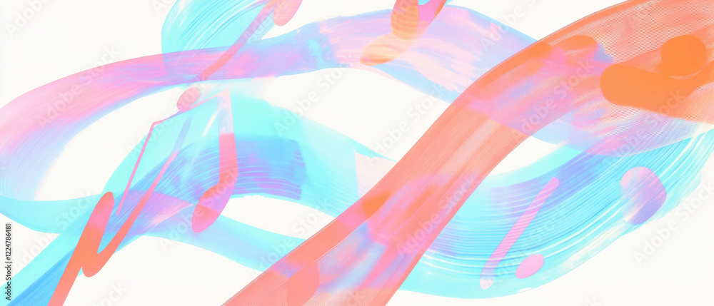 Poster Vibrant abstract background of music waves featuring central empty space for dynamic design