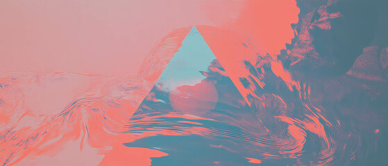 Obraz premium Dynamic abstract background featuring triangular music wave forms and central display