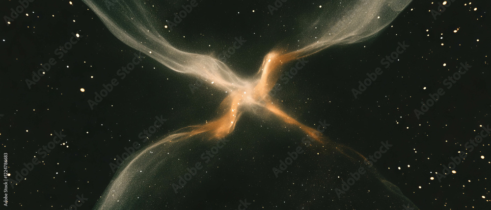 Poster abstract representation of dust revealing central empty space against a black backdrop