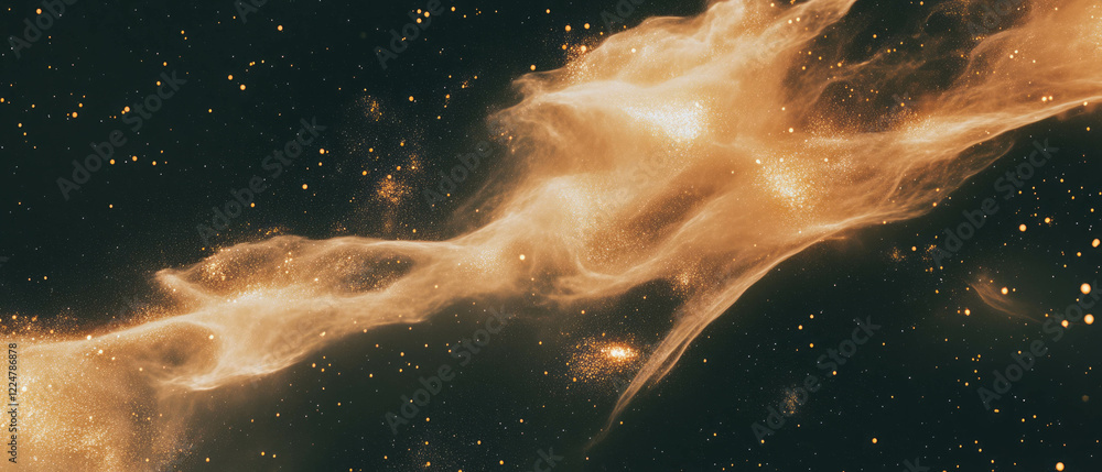 Poster abstract dust texture with light patterns creates a retro aesthetic on black background
