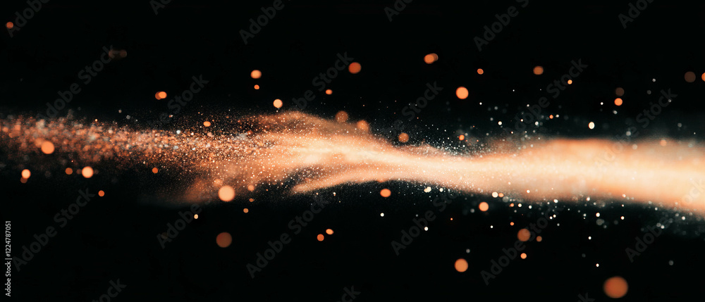 Aufkleber Abstract fire spark patterns with fractal design illuminating a dark background
