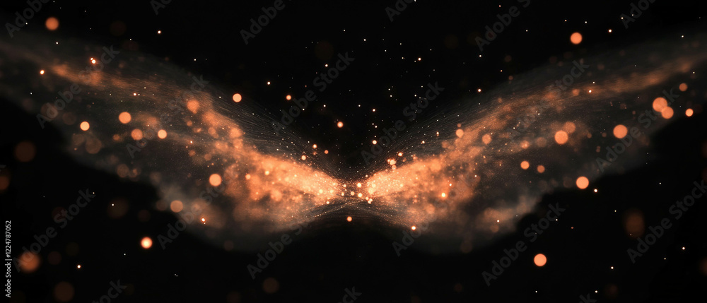 Poster Abstract fire spark patterns create a stunning visual fractal display on a dark background