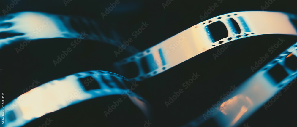 Poster abstract representation of film texture with central empty space against a black background