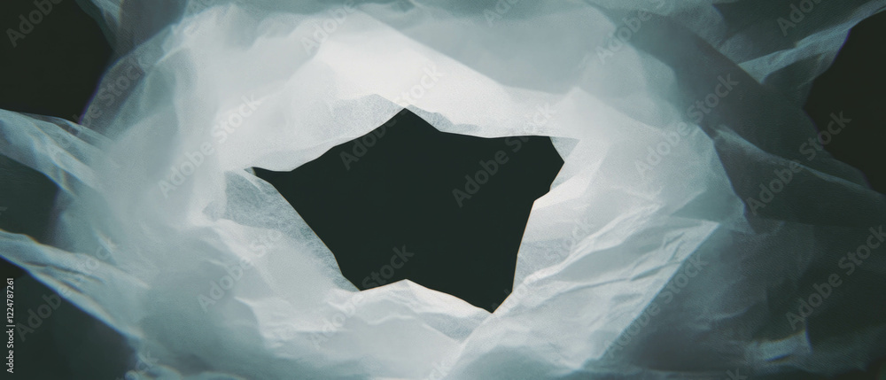 Aufkleber Abstract representation of textured paper and symbolic art on a dark background