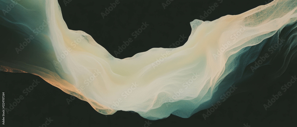 Poster Textured paper abstract with central space and symbolic art on a black background