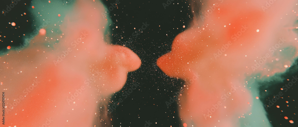 Poster Exploration of abstract shapes and particles on a contrasting black background