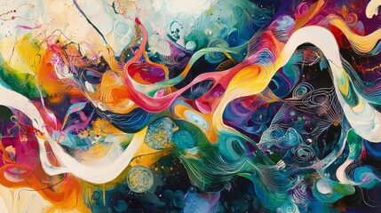 Obraz premium Exploring digital cyberspace fluid network pathways and technology-driven communication