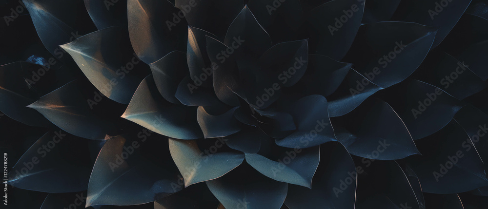Aufkleber Angular triangular petal forms create a striking texture against a dark backdrop