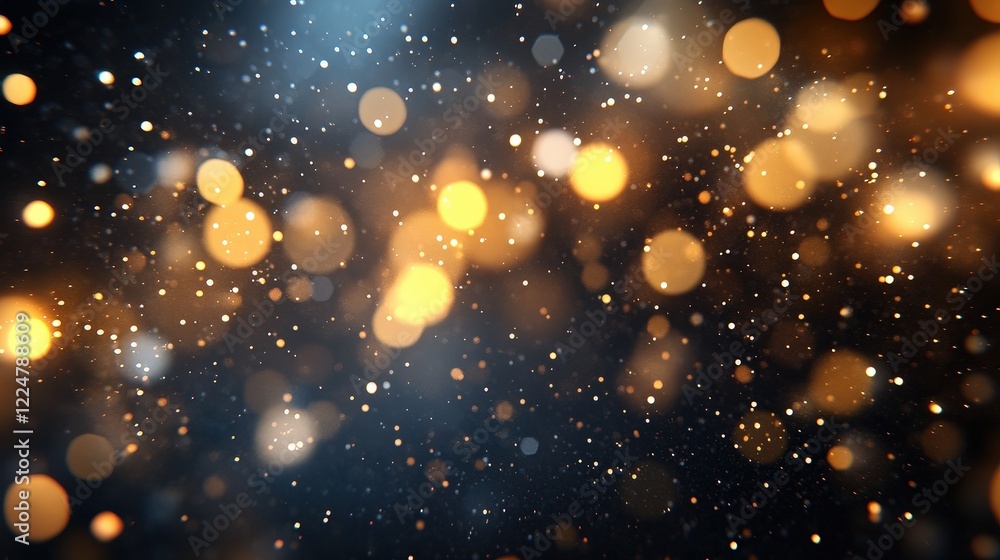 Poster silver bokeh background with glowing particles and a glistening effect for elegant designs and creat