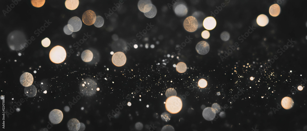 Poster bokeh lights overlay creating a dreamy atmosphere against a dark background
