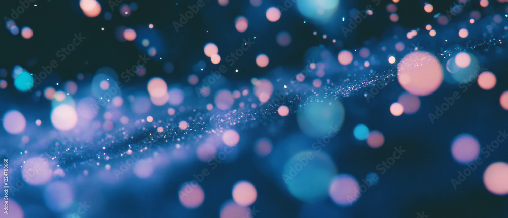 Aufkleber Bokeh lights create a dreamy atmosphere with soft circles on a black background