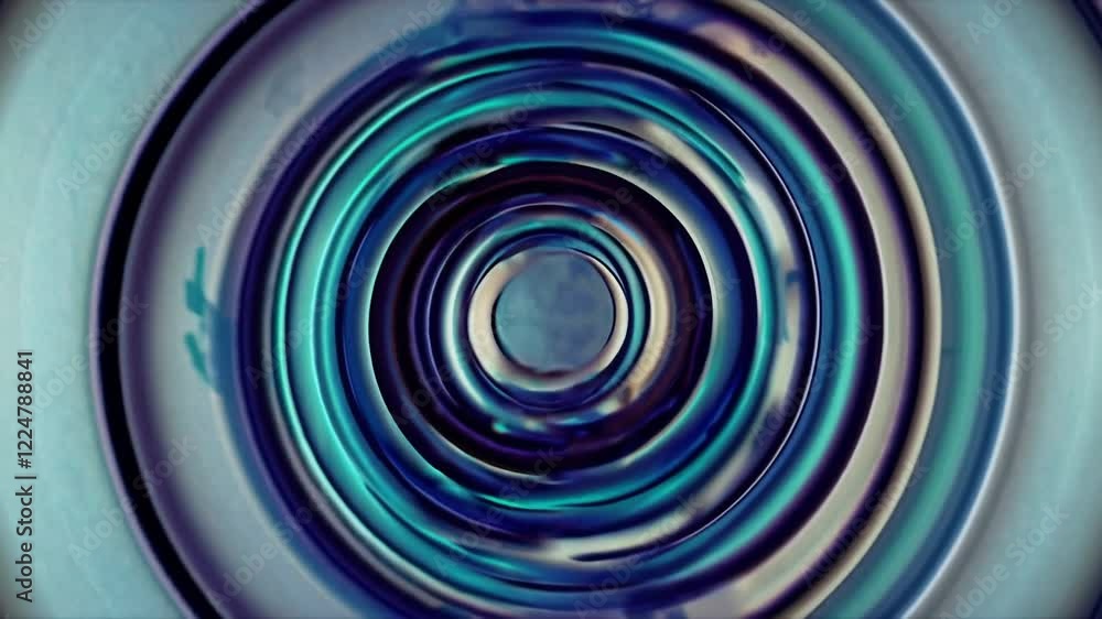 Poster concentric rings pulsing outward in a fluid-like motion, passing through each other to create shifti