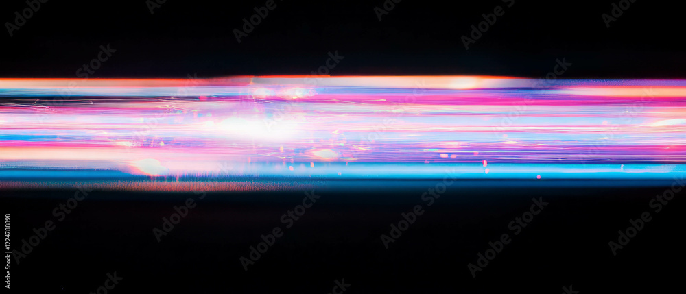 Poster bright light trails create dynamic sparks against a dark background for visual impact