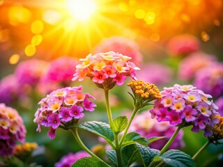 Obraz premium Miniature Clavos de Cristo Flowers, Tilt-Shift Photography, Vibrant Bloom, Springtime, Macro