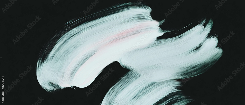 Leinwandbilder abstract brushstroke textures creating artistic shapes on a black background in unique composition