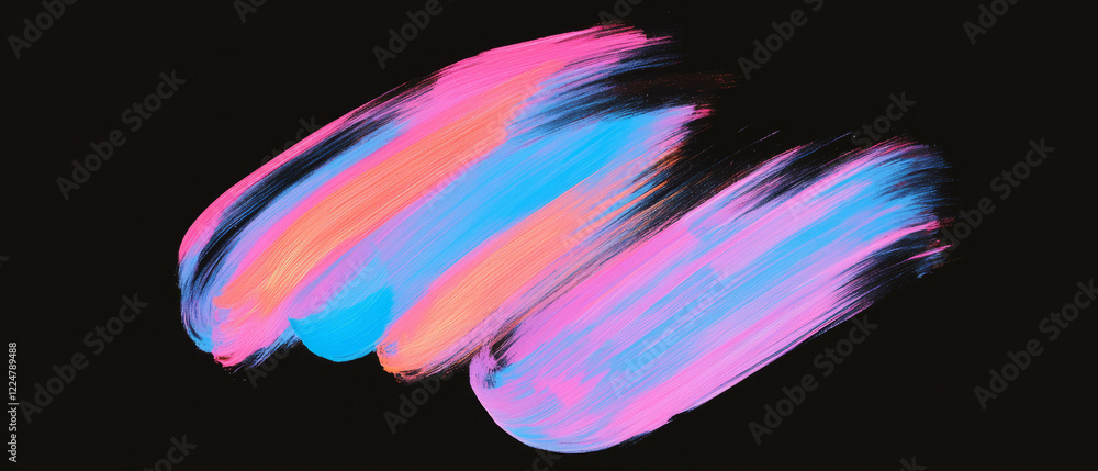 Poster blend of vibrant brushstrokes with smooth transitions against a black background