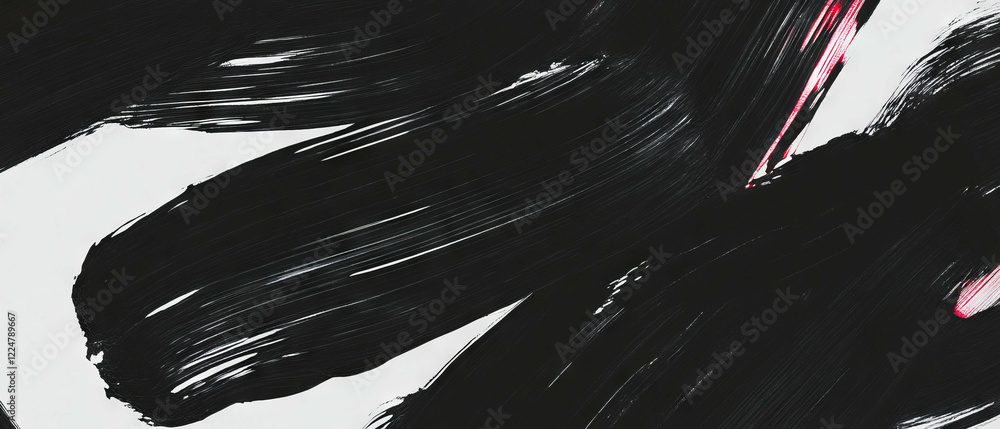 Poster dynamic brushstroke texture with dark colors against a light background