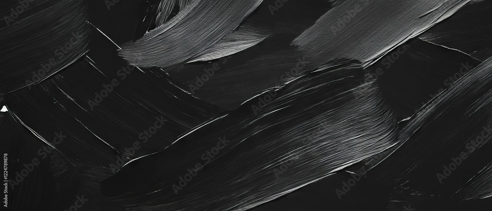 Poster textured brushstrokes on a dark background create a striking visual effect
