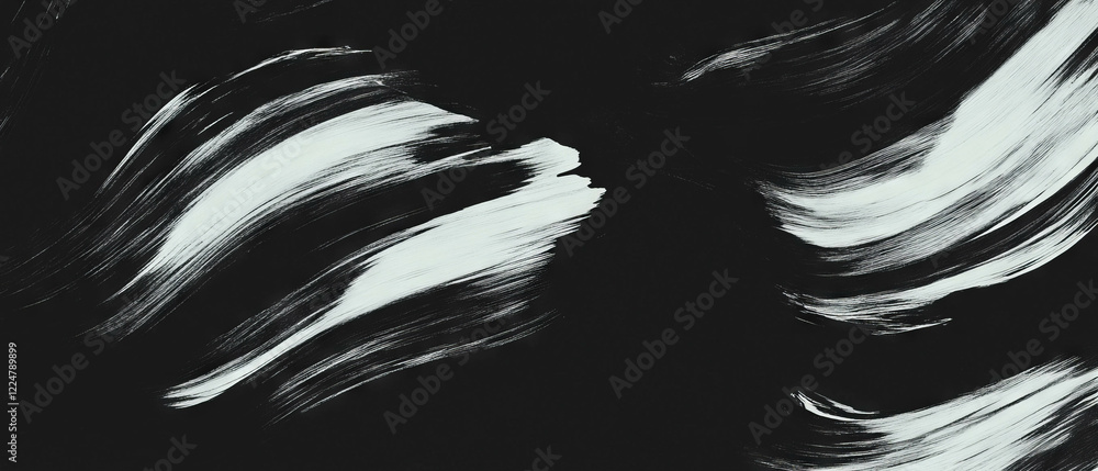 Poster dynamic brushstrokes create a textured overlay with black background