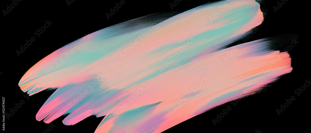 Poster brushstrokes overlay texture with gradient colors against a black background
