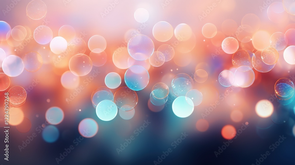 Poster abstract background with colorful bokeh circles for creative design and artistic applications