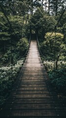 Forest Bridge Landscape Phone Wallpaper