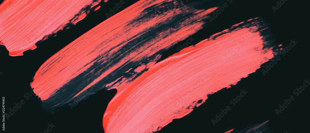 Aufkleber Brushstroke texture overlay with vibrant colors and layered effect on a dark background
