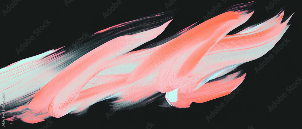 Poster overlay texture of vibrant brushstrokes creating a layered effect on a dark background