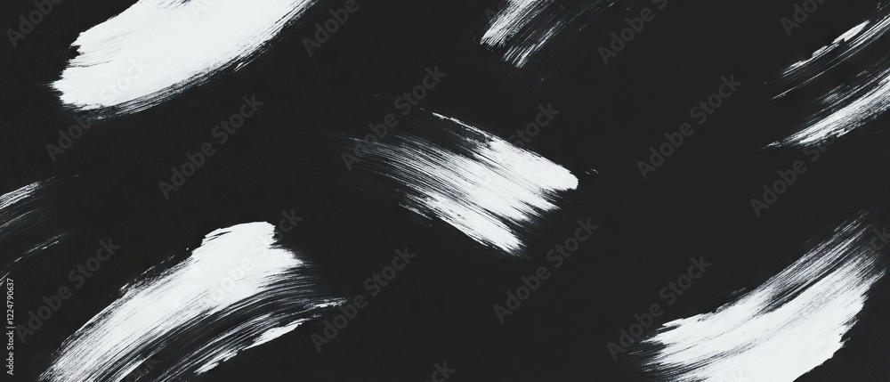 Leinwandbilder Creative brushstroke texture overlay with dynamic patterns on a black background