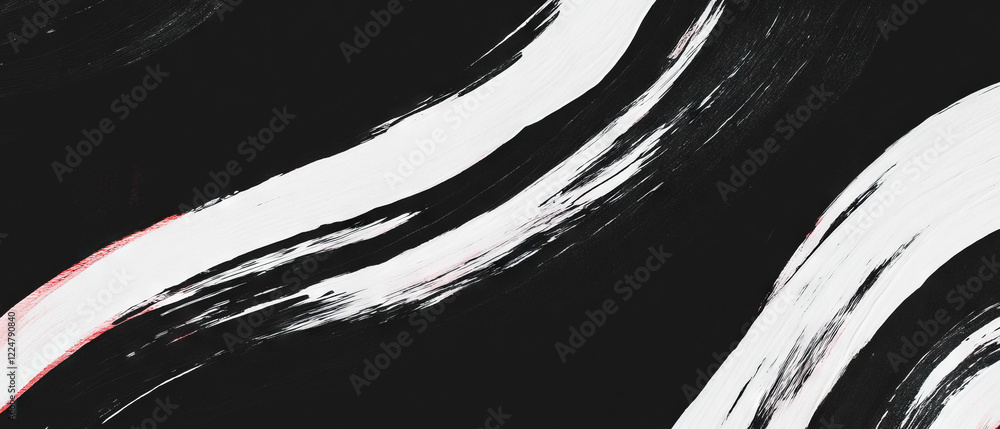 Poster Textured brushstrokes creating a dynamic overlay over a deep black background