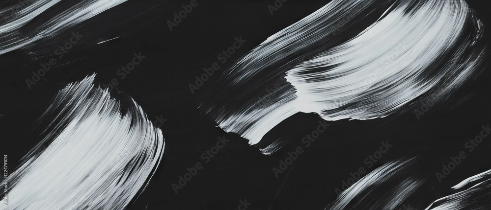Poster delicate brushstroke texture with thin strokes against a black background