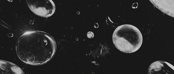 Naklejka premium Bubbles overlay texture enhancing a tactile experience against a textured black background